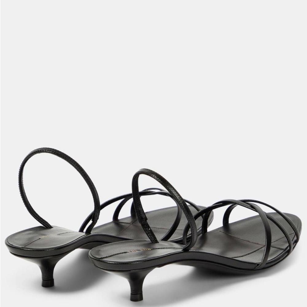 The Row Harlow Black Strappy Slingback Kitten Heel Sandals - Picture 3 of 6